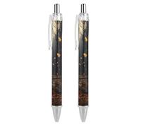 There Are Many Autumn Leaves Falling in The Forest Black Ballpoint Pens Fine Point (0.5mm) Black Ink Pen Retractable Ball Point Pens with Comfortable Full Grip for Journaling, And Office Writing Ideal
