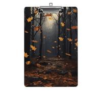 There Are Many Autumn Leaves Falling in The Forest Clipboard 8.5×12.5 Inch Acrylic Clip Board with Metal Clip A4 Letter Size Decorative Clipboard Cute Hanging Clipboards for Office, Teacher, Nurse, Do