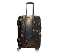 There Are Many Autumn Leaves Falling in The Forest Luggage Suitcase Covers Elastic Washable Cute Luggage Protector Travel Suitcase Protective Cover For Adult (Fit 19-32 Inch Luggages) X-Large, white