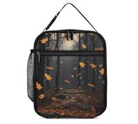 There Are Many Autumn Leaves Falling in The Forest Lunch Bag for Adults Reusable Insulated Lunchbox Leakproof Small Lunch Box Tote for Men & Women Portable Food Cooler Bag for Work, Office, Picnics