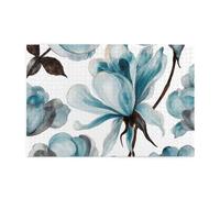 There Are Many Blue Flowers OnWooden Jigsaw Puzzle Puzzles for Adults 1000 Pieces