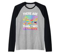 There are More Than Two Genders Funny LGBTQ Pride Shirt Raglan Baseball Tee
