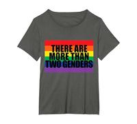 There are More Than Two Genders T-Shirt, Women's Plus, Asphalt Grey, 3X