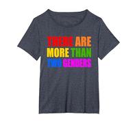 There are More Than Two Genders T-Shirt, Women's Plus, Heather Blue, 1X