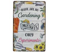 There Are No Gardening Mistakes Only Experiments Metal Tin Wall Home Decor Art Plaque Retro Vintage 8"x12"
