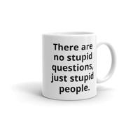 There are no Stupid Questions, just Stupid People Mug, Funny Christmas Birthday Gifts for Teacher, Sarcasm, Secret Santa Gifts for Work, Family,