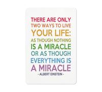 There Are Only,Two Ways to Live,Quote,Classroom Decor,Inspirational Quote,Colorful Wall Art Office Decor Children Room Metal Tin Sign Decorative Plaque, 8x12 Inch