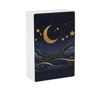 There are Stars and Moon on It Cigarette Case Anti-Squeezing Waterproof Cigarette Packing Box with Lightweight Pocket Cigarette Storage Case for Men Women Gifts