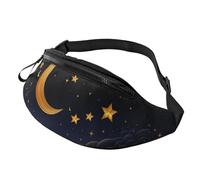 There are Stars and Moon On It Outdoor Sports Waist Bag & Casual Chest Pack, Adjustable Unisex Fanny Pack for Hiking/Running/Cycling