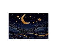 There are Stars and Moon on It Placemats - Washable Linen Table Mats Durable Heat Resistant Place Mats Farmhouse Rustic Cloth Placemats for Dining Table, Kitchen, Elegant Home Decor
