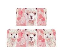 There Are Three Alpacas Among The Fans Rug Cushioned Kitchen Rugs Sets Of 2 Comfort Standing Mat For Home Decor Sink,Kitchen Mats For Floor Non Slip Washable ，Laundr 17"X47"+17"X30"