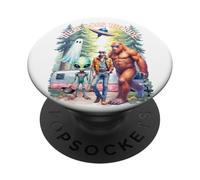 There Goes The Ride Bigfoot Alien Ghost Skeleton Halloween PopSockets Adhesive PopGrip
