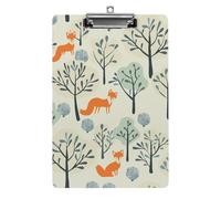 There is A Fox in The Tree Clipboard 8.5×12.5 Inch Acrylic Clip Board with Metal Clip A4 Letter Size Decorative Clipboard Cute Hanging Clipboards for Office, Teacher, Nurse, Doctor,