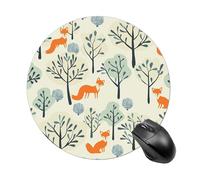 There is A Fox in The Tree Mouse Pad Round Laptop Mouse Mat Cute Computer Mousepad Keyboard Pad Non-Slip Desk Pads for Gaming Office Work Home