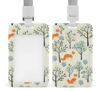 There is A Fox in The Tree Retractable ID Badge Holder with Lanyard - Vertical Badge Reel,Keychain Clip,Name Tag Id Card Holder Protector for Nurse Officer Teacher Security Staff Women Men