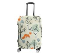 There Is A Fox in The Tree Suitcase Covers Luggage Protector - Travel Elastic Baggage Case Protective, Washable Anti-scratch Large Suit Case Cover for Suitcases Fits 19-32 Inch Luggages, white, XL