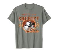 There is a New Sheriff in Town Southern West Wild Western T-Shirt, Men, Olive Heather, X-Large