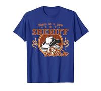 There is a New Sheriff in Town Southern West Wild Western T-Shirt, Men, Royal Blue, Medium