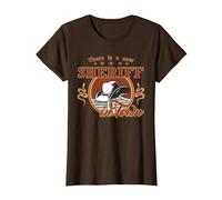 There is a New Sheriff in Town Southern West Wild Western T-Shirt, Women, Brown, Medium