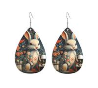 There Is A Rabbit On The Wall Pattern Acrylic Hoop Earrings For Women Teardrop Dangle Earrings Lightweight Fashion Jewelry Gifts Outfits Accessories For Women Ladies
