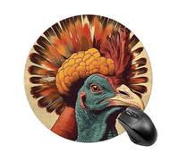 There is A Turkey on The Head Mouse Pad Round Laptop Mouse Mat Cute Computer Mousepad Keyboard Pad Non-Slip Desk Pads for Gaming Office Work Home