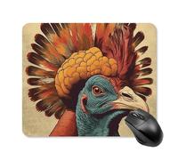 There is A Turkey on The Head Mouse Pad Square Laptop Mouse Mat Cute Computer Mousepad Keyboard Pad Non-Slip Desk Pads for Gaming Office Work Home 25 * 30cm