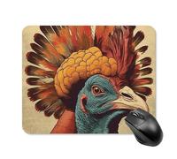There is A Turkey on The Head Mouse Pad Square Laptop Mouse Mat Cute Computer Mousepad Keyboard Pad Non-Slip Desk Pads for Gaming Office Work Home 20 * 25cm