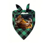 There is A Wooden Bowl Dog Bandana Plaid Triangle Pets Scarf | Funny Dog Neckwear Washable Triangle Bibs Kerchief Pet Costume Accessories for Small Medium Large Dogs Cats Birthday Gift