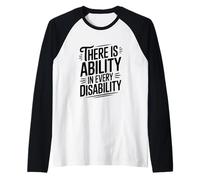There is Ability in Every Disability Inspirational Raglan Baseball Tee