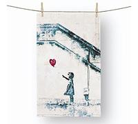 There is Always Hope Girl with Red Balloon by Banksy in Abstract - 100% Cotton (72 x 44 cm) Kitchen Tea Towel, Dish Cloth for Drying, Cleaning and Washing - Absorbent and Quick Drying