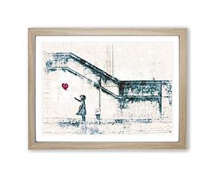 There Is Always Hope Girl With Red Balloon By Banksy In Framed Print Oak A2 | Wall Art, Ready to Hang, Satin Fine Art Paper, Fade-Resistant Inks, Acrylic Glazing, Securely Packaged, Made in the UK