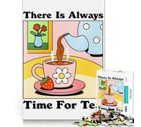 There Is Always Time For Tea 1000 Piece Jigsaws for Teenagers Puzzle Strong Logic Toy Relaxed Mind Clear Edge Bday Surprise (38x26cm)