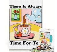 There Is Always Time For Tea Jigsaw Puzzles for Adults1000 Pieces Boost Memory Soothing Fun Premium Cut Thoughtful Gift (38x52cm)