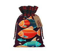 There Is Another Fish In The Fish Holiday Printed Drawstring Pouch M For Party, Wedding, And Festival, Lightweight Polyester