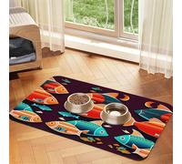 There is another fish in the fish Pet Absorbent Leather Non-Slip Feeding Mat 30x45cm, Quick Drying, Waterproof, Washable Bowl Mat