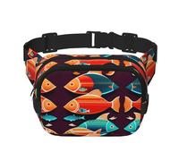 There is another fish in the fish Square Double-Layer Waist Bag with Adjustable Strap for Outdoor Activities, Black, One Size