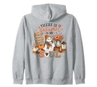 There Is Autumn In My Soul Cute Ghost Pumpkin Zip Hoodie