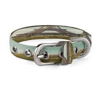 There is Grass Below Pet Collar Oxford Adjustable Safety Dog Collars Cute Outdoor Training Pet Collars Easy Clean Floral Print Puppy Collar for City Pet Owners