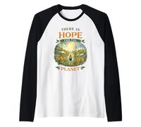 There is Hope for The Planet Solarpunk Earth Day Green Life Raglan Baseball Tee