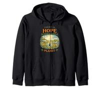 There Is Hope For The Planet Solarpunk Earth Day Green Life Zip Hoodie