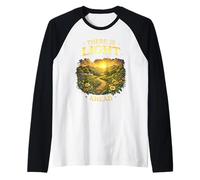 There is Light Ahead Inspirational Hope Uplifting Saying Raglan Baseball Tee