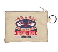 There is More for us to gain Through Love Than Hate Key Chain Coin Purse Beige