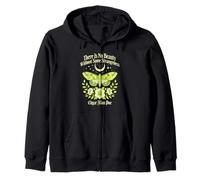 There is No Beauty Without Some Strangeness Moonlit Moth Zip Hoodie
