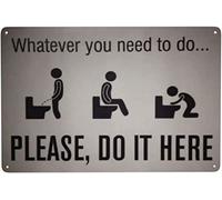 There is No Clear History of Why Only Boys Stand to Urinate Signs On The Toilet Stand Out of The Ordinary Metal Tin Signs Funny Funny Metal Signs for Toilets Gift for Women Men 12x8 Inch