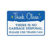 There Is No Garbage Disposal Please Use Trash Can Metal Warning Sign for Indoor Outdoor Security, Business Office Home Garden Street Decor 30 x 20 cm