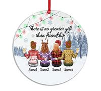 There Is No Greater Gift Than Friendship Christmas Acrylic Ornament Besties Woodland Light Holiday Keepsake Christmas Tree 3inch Personal Hanging Ornaments for Christmas Tree Decor Xmas Party Decor