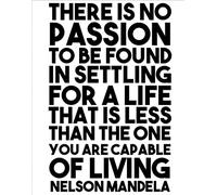 There is no Passion to be Found in Settling for a Life Than thet is Less Than The one You are Capable of Living Nelson Mandela Wall Trim, Motivational tin Sign Metallic tin Sign, 8x12 Inch