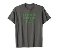 There is no Place Like 127.0.0.1 Geeky Programmer T-Shirt, Men, Asphalt Grey, 5X-Large