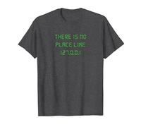 There is no Place Like 127.0.0.1 Geeky Programmer T-Shirt, Men, Dark Heather Grey, 5X-Large