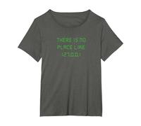 There is no Place Like 127.0.0.1 Geeky Programmer T-Shirt, Women's Plus, Asphalt Grey, 5X
